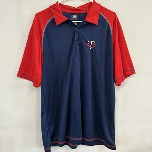 Minnesota Twins Mens Polo Shirt L Embroidered Logo MLB Genuine Merchandise EUC